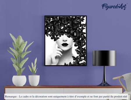 Peinture par Numéro Figured'Art - Beauté et Papillons - Kit de Loisir Créatif DIY Numéro d'Art Complet - 40x50cm sans châssis en bois