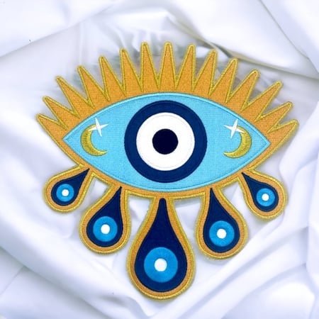 Patchs Brodés Œil Du Diable - Lot De 9 - Thermocollants & À Coudre - Pour Vêtements, Sacs, Jeans - DIY Déco