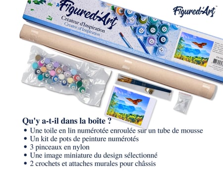 Peinture par Numéro Figured'Art - Aigle et Paysage de Suisse - Kit de Loisir Créatif DIY Numéro d'Art Complet - 40x50cm sans châssis en bois