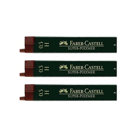 Mine de rechange pour porte-mine FABER-CASTELL - Super Polymère 9065 S - 0,5 mm H - Lot de 3
