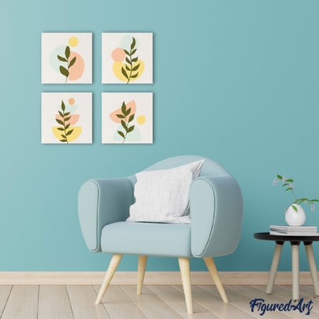 Mini Peinture par Numéro Figured'Art 20x20cm avec cadre Plante 4 - Petit Format