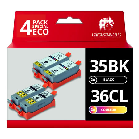 Pack compatible avec CANON PGI-35/CLI-36 4 cartouches - 123CONSOMMABLES