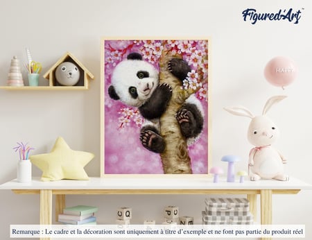 Peinture par Numéro Figured'Art - Bébé Panda - Kit de Loisir Créatif DIY Numéro d'Art Complet - 40x50cm sans châssis en bois