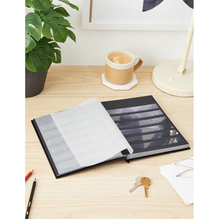 Exacompta Album De Timbres Classique 32 Pages Noires - Couverture Simili-Cuir Rouge 17x22,5 Cm