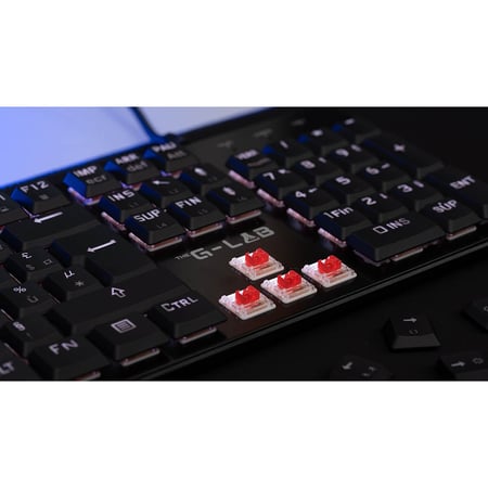 Clavier Gaming mécanique GLAB Platinium - Switch Rouge - RGB - Haute réactivité - Slim et robuste - Noir
