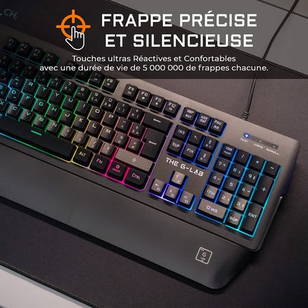 Clavier gaming Paladium The G-Lab rétroéclairé programmable noir