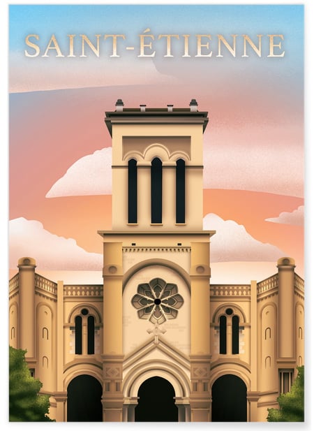 Affiche ville Saint-Étienne | A3 : 29,7x42cm