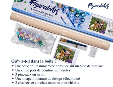Peinture par Numéro Figured'Art - Jeux entre amis - Kit de Loisir Créatif DIY Numéro d'Art Complet - 40x50cm sans châssis en bois