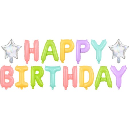 Ballon Happy Birthday Pastel (3,95 m)
