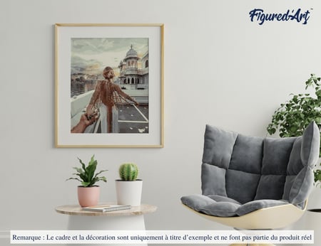 Peinture par Numéro Figured'Art - Balade Romantique - Kit de Loisir Créatif DIY Numéro d'Art Complet - 40x50cm sans châssis en bois