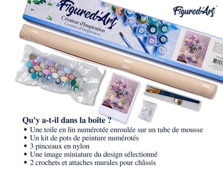 Peinture par Numéro Figured'Art - Vase pourpre élégant - Kit de Loisir Créatif DIY Numéro d'Art Complet - 40x50cm sans châssis en bois