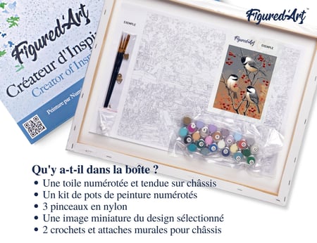 Peinture par Numéro Figured'Art avec Cadre - Chocolat Chaud - Kit de Loisir Créatif DIY Numéro d'Art Complet - 40x50cm toile tendue sur châssis