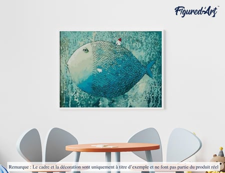 Peinture par Numéro Figured'Art - Poisson Artistique - Kit de Loisir Créatif DIY Numéro d'Art Complet - 40x50cm sans châssis en bois