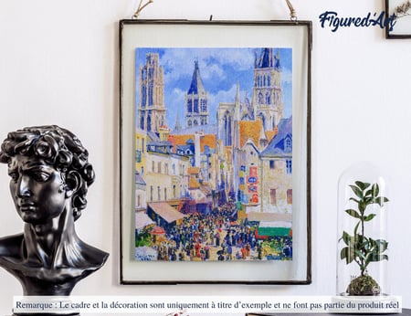 Peinture par Numéro Figured'Art - Rue de l'Épicerie, Rouen - Camille Pissarro - Kit de Loisir Créatif Numéro d'Art - 40x50cm sans châssis en bois