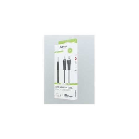 Câble audio jack 3,5mm vers 2 RCA HAMA noir 3 m