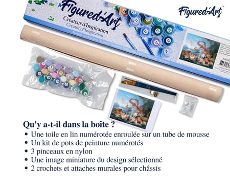 Peinture par Numéro Figured'Art - Le Triomphe de Vénus - François Boucher - Kit de Loisir Créatif DIY Numéro d'Art - 40x50cm sans châssis en bois