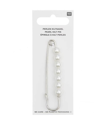 Épingle à Kilt avec Perles 76 x 18mm : Élégance Traditionnelle Revisitée - Rico Design Argent