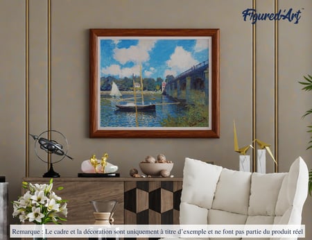 Peinture par Numéro Figured'Art - Le Pont d'Argenteuil - Monet - Kit de Loisir Créatif DIY Numéro d'Art Complet - 40x50cm sans châssis en bois