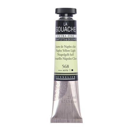 Gouache - Extra-fine - Jaune de Naples clair - 568 - Tube de 21ml - Sennelier