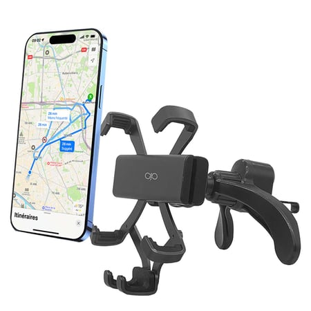 Force Power Support Voiture pour Smartphone 4" à 6.9" à Fixé sur Grille d'Aération Noir
