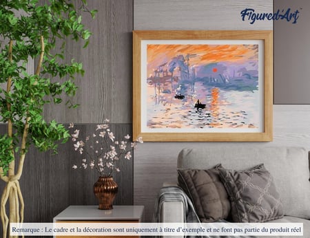 Peinture par Numéro Figured'Art - Monet Impression Soleil Levant - Kit de Loisir Créatif DIY Numéro d'Art Complet - 40x50cm sans châssis en bois