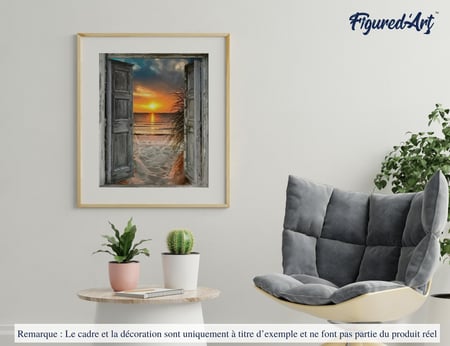 Peinture par Numéro Figured'Art - Porte sur la mer - Kit de Loisir Créatif DIY Numéro d'Art Complet - 40x50cm sans châssis en bois