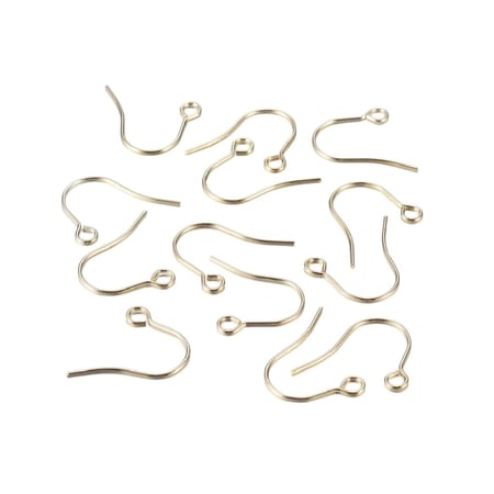 20 CROCHETS BOUCLES D'OREILLES metal dore 18 mm Acier Inoxydable 304 plaqué or 18 k - bijoux perles