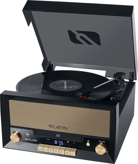 Platine vinyle - Muse - MT-110B - Noir - Marron - Bois - 33/45/78 tours - Bluetooth - USB