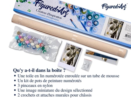 Peinture par Numéro Figured'Art - Danse Classique en couple - Kit de Loisir Créatif DIY Numéro d'Art Complet - 40x50cm sans châssis en bois