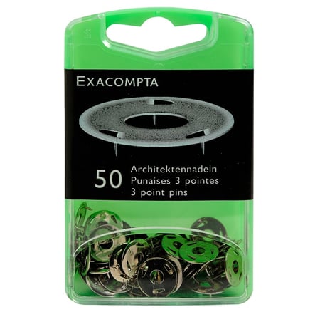 Punaises 3 Pointes Acier Nickelé - Lot De 3 Boîtes De 100 (300 Punaises)