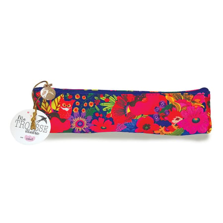 Trousse à crayons en coton - Forêt florale - Hirondelles & Cie