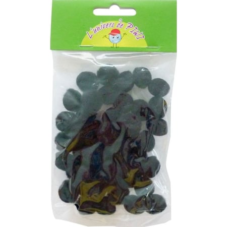 45 POMPOMS Ø15 NOIRS ACRYLIQUE