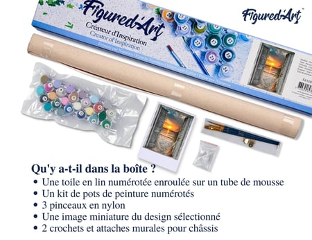 Peinture par Numéro Figured'Art - Porte sur la mer - Kit de Loisir Créatif DIY Numéro d'Art Complet - 40x50cm sans châssis en bois