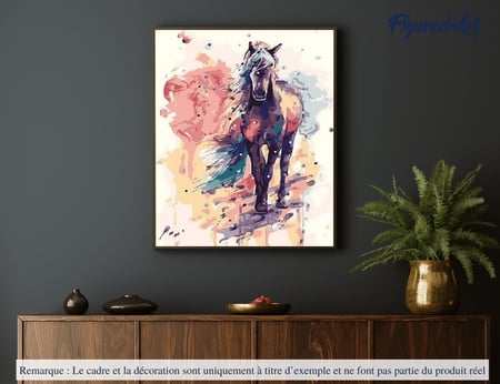 Peinture par Numéro Figured'Art - Cheval peint - Kit de Loisir Créatif DIY Numéro d'Art Complet - 40x50cm sans châssis en bois
