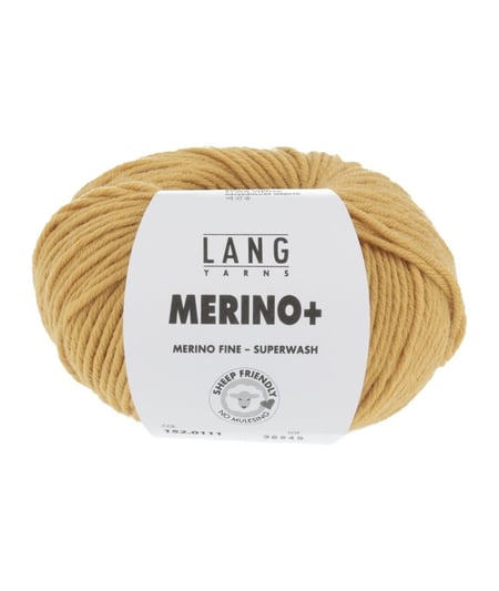 Pelote de Laine à tricoter MERINO + (PLUS) - Lang Yarns Moutarde (111)