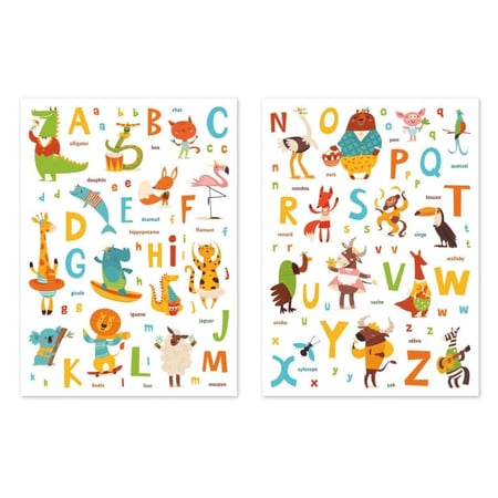 MégaCréa DIY - Gommettes abécédaire animaux 0,8 à 5,7 cm 130 pièces