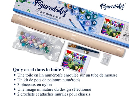 Peinture par Numéro Figured'Art - Lâcher de Montgolfières - Kit de Loisir Créatif DIY Numéro d'Art Complet - 40x50cm sans châssis en bois