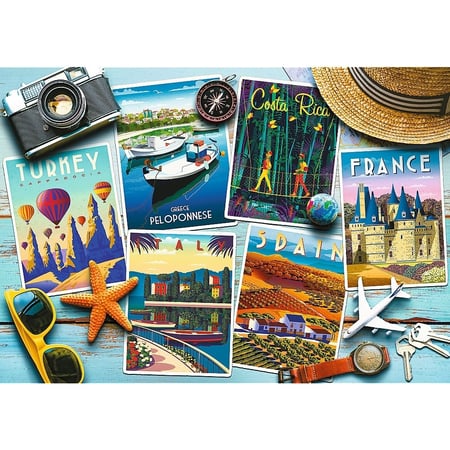 Puzzle 1000 pièces - Cartes Postales de Vacances - Trefl