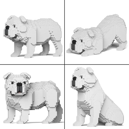 Chien Bulldog Anglais (4 en 1) blanc Taille standard | JEKCA | 14 ans et +