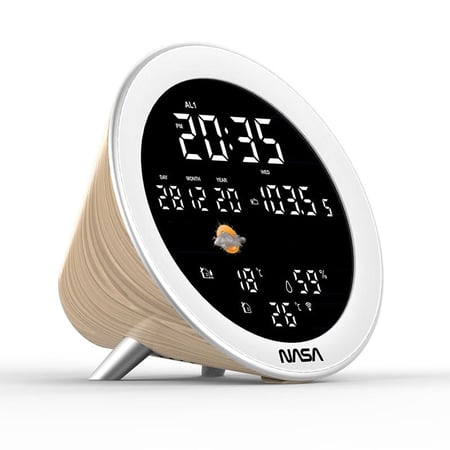 Station Météo NASA WSP1700 Effet Bois avec Enceinte Bluetooth