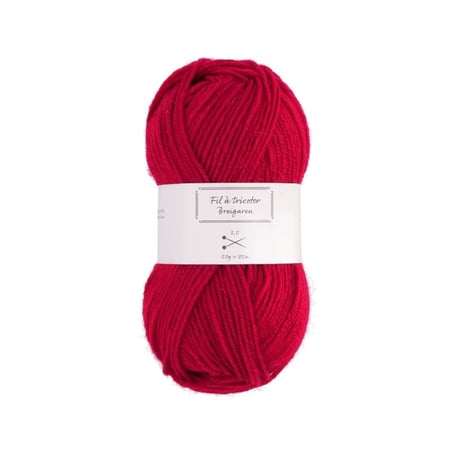 Pelote de fil à tricoter - rouge - Fil de 85m - compatible avec aiguille 3,5mm