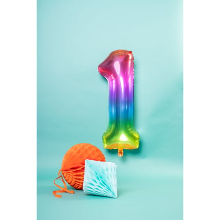 Ballon Géant Rainbow Chiffre 1 - 81 cm