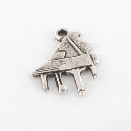 MégaCréa - Breloque en métal Piano 19mm Argenté 10 pièces