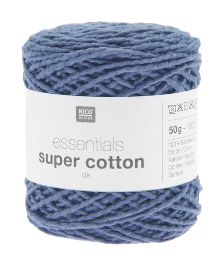 Coton à tricoter ou crocheter Essentials Super Cotton DK - Rico Design 11 Bleu