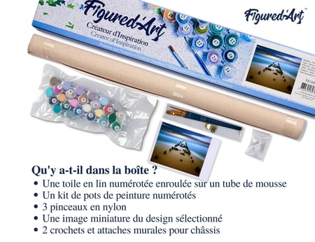Peinture par Numéro Figured'Art - Pont dans l'Eau - Kit de Loisir Créatif DIY Numéro d'Art Complet - 40x50cm sans châssis en bois