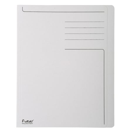 Chemise rigide à bord décalé Forever® 280g/m2 avec impression - 24x32cm - Gris - x 100 - Exacompta