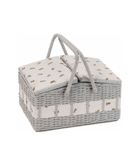 Panier à couture motif abeille - 26x35x19 cm - Hobby Gift Multicolore