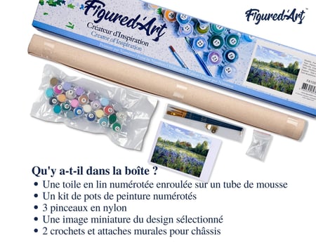 Peinture par Numéro Figured'Art - A la Campagne - Kit de Loisir Créatif DIY Numéro d'Art Complet - 40x50cm sans châssis en bois