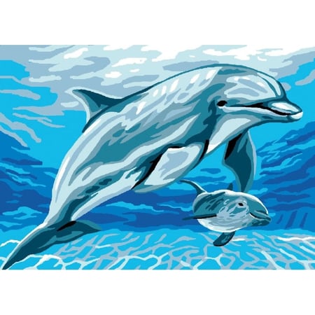 Princesse - Canevas antique Dauphins 32x50 cm