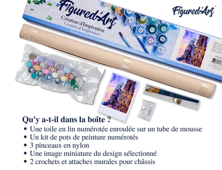 Peinture par Numéro Figured'Art - Statue Edinburgh - Kit de Loisir Créatif DIY Numéro d'Art Complet - 40x50cm sans châssis en bois